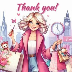 ♥️ 5x25 / 60 Thank Thank you Stickers Fashion